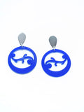 Pendientes argollas canarias azules