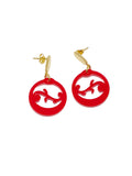 Red canary hoop earrings 