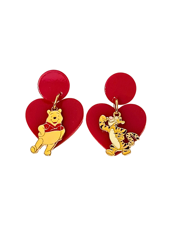 Pendientes Corazón Winnie y Tigger