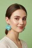 Pendientes Margaritas africanas azules