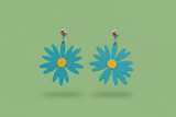 Pendientes Margaritas africanas azules