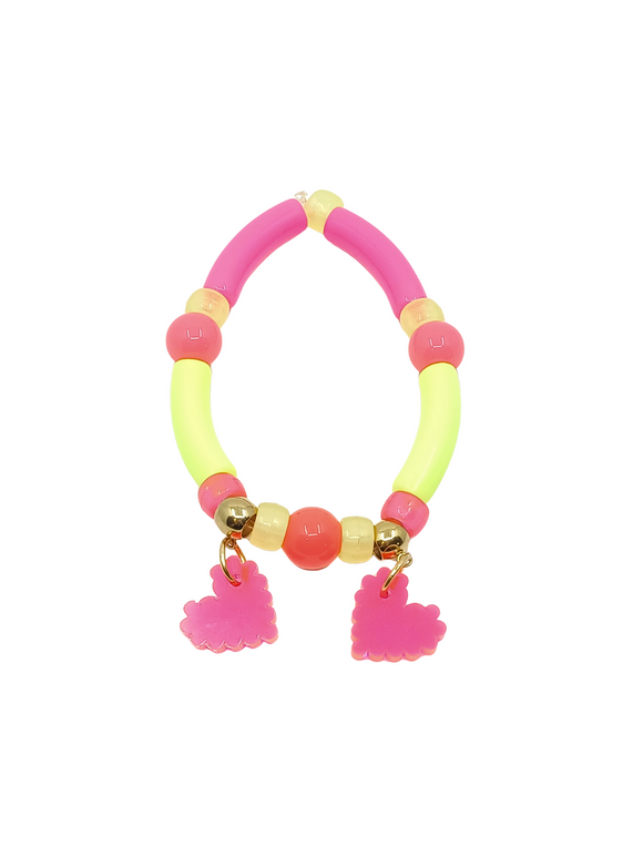 Pulsera elástica neón Corazones 2.0