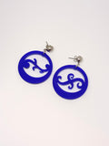 Pendientes argollas canarias azules