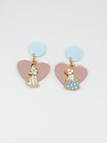 Dalmatian and heart earrings