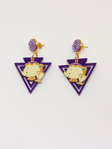 Chip and Mrs. Potts triangle earrings