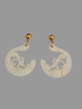 Pendientes argollas canarias blanco nacarado