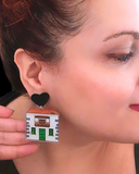 Pendientes Casas canarias y corazones