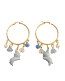 Pendientes argollas Conejitos azules