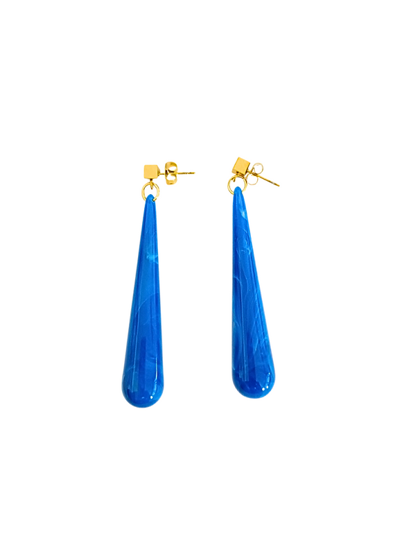 Pendientes Lágrimas estilo retro azul