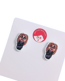 Pendientes minis botón Kokeshi Bruja Avería