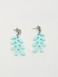 Pendientes Algas azul pastel