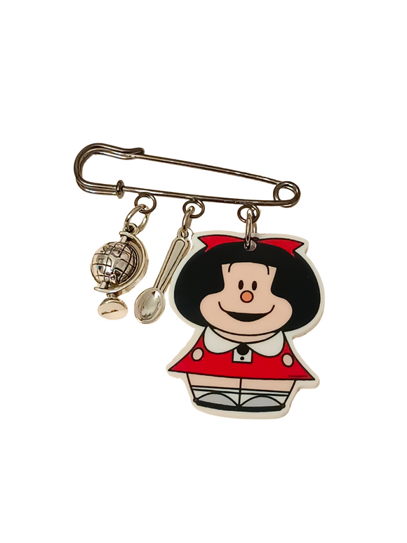 Broche imperdible Kokeshi Mafalda