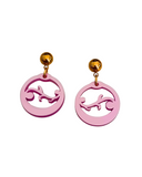 Pendientes argollas canarias rosa metalizado