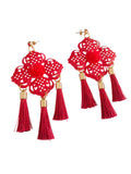 Pendientes maxi rojos Feria de abril y rosas