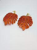 Pendientes Monstera deliciosa cobre