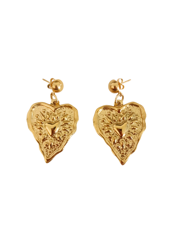 Pendientes Sagrado Corazón dorado