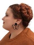 Red Monarch Butterfly Earrings