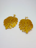 Pendientes Monstera deliciosa dorada