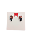 Pendientes minis botón Kokeshi Bruja Avería