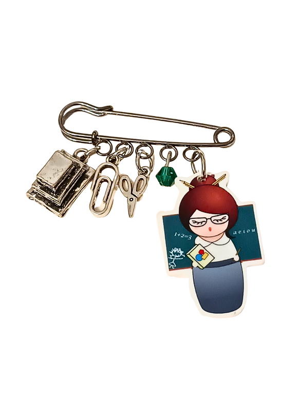 Broche imperdible Kokeshi Profesora