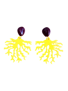 Pendientes Coral amarillo