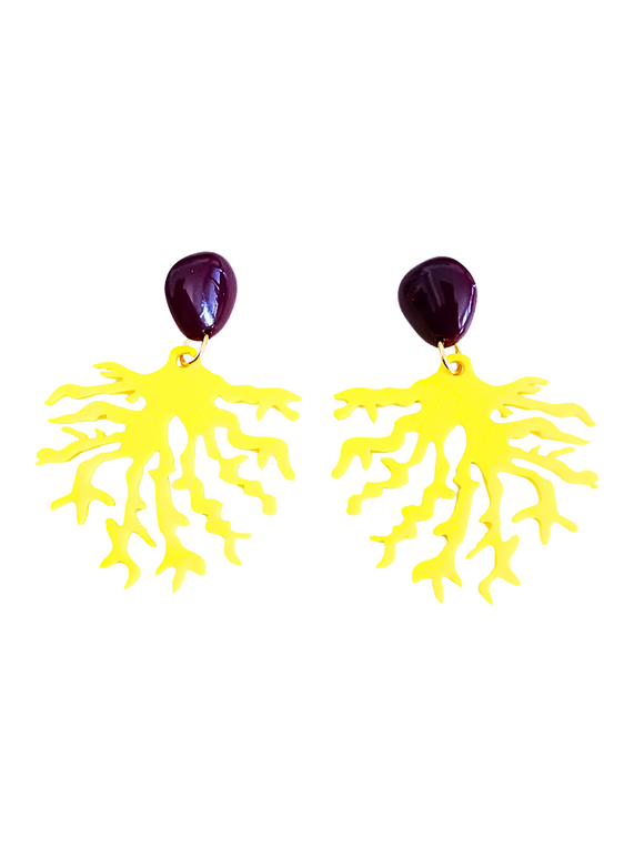 Pendientes Coral amarillo