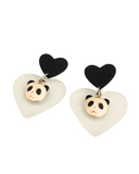 Pendientes Osos pandas y corazones transparentes