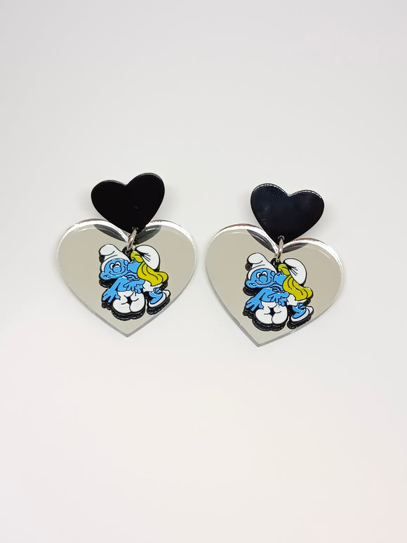 Pendientes Pitufo, Pitufina y corazón