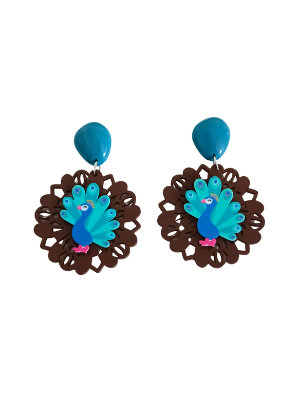 Pendientes Pavo real