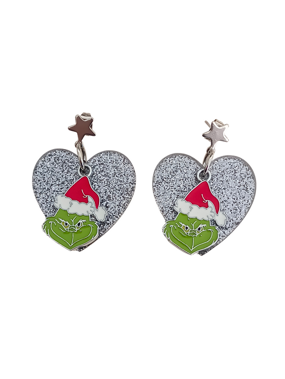 Pendientes corazones Grinch