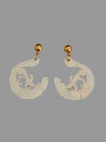 Pendientes argollas canarias blanco nacarado