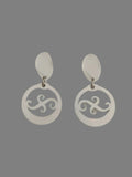 Pendientes argollas canarias blancas con brillos