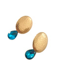 Pendientes glam Arte déco Óvalo azul
