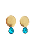 Pendientes glam Arte déco Óvalo azul