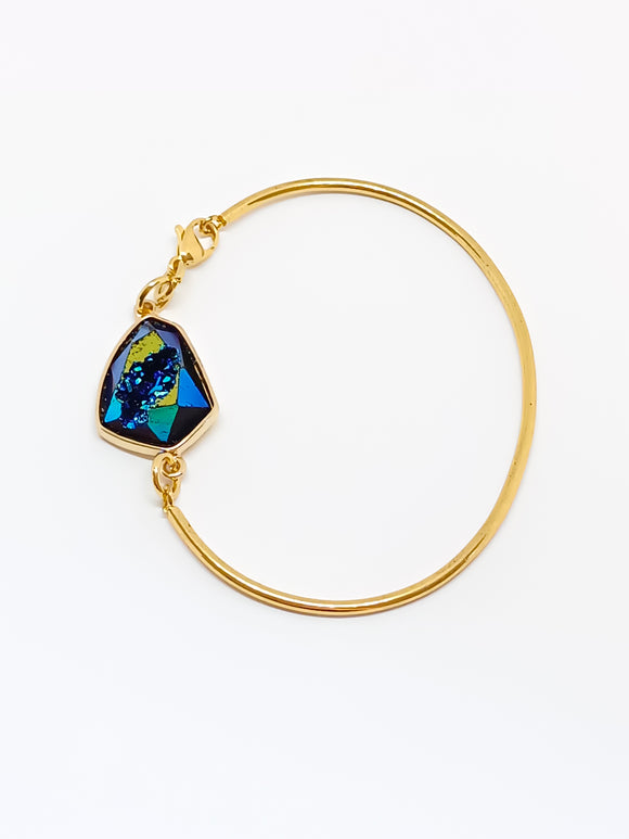 Rigid golden Druza bracelet