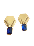 Pendientes glam Arte déco azul ultramar