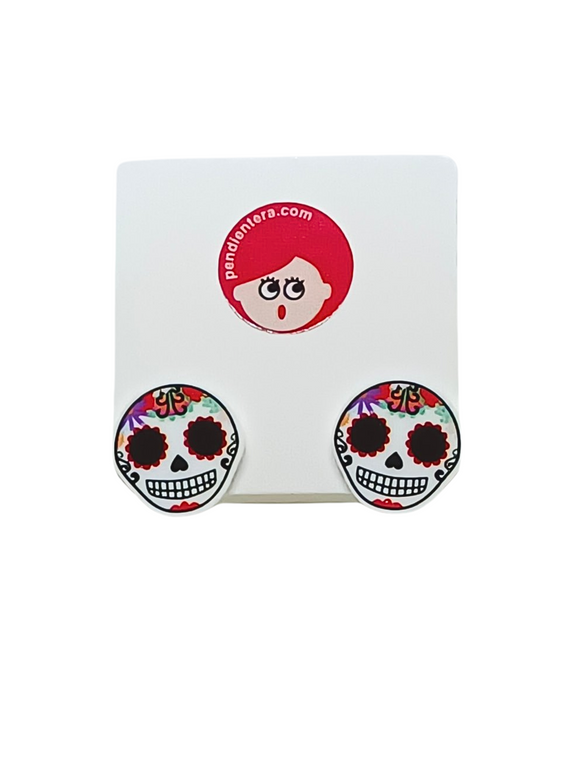 Pendientes minis Calavera mexicana