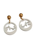 Pendientes argollas canarias blancas con brillos