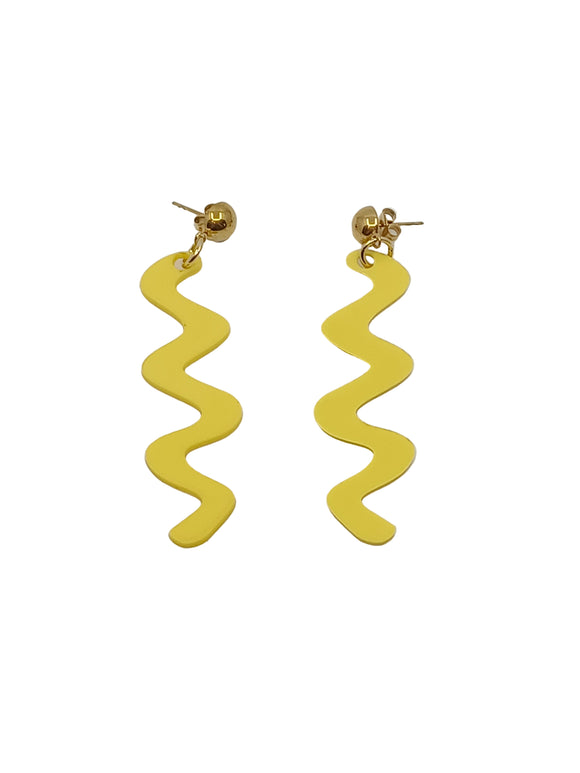 Pendientes Ondas amarillas