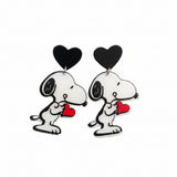 Pendientes Perrito y corazón negro