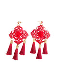 Pendientes maxi rojos Feria de abril y rosas