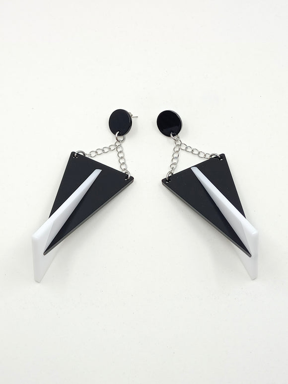 Pendientes maxi Blanco y negro