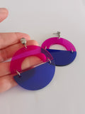Pendientes Lúmina magenta y azul eléctrico