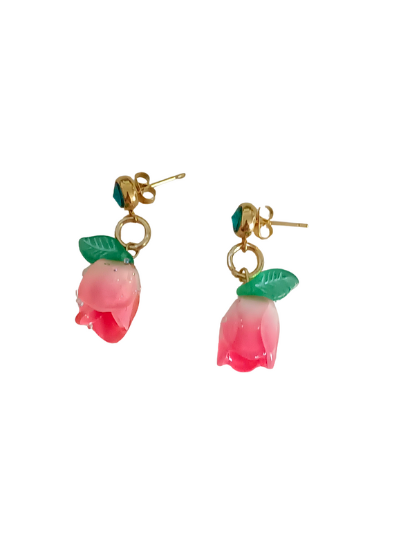 Pendientes Flores rosas