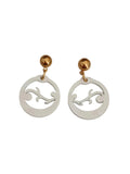 Pendientes argollas canarias blancas con brillos