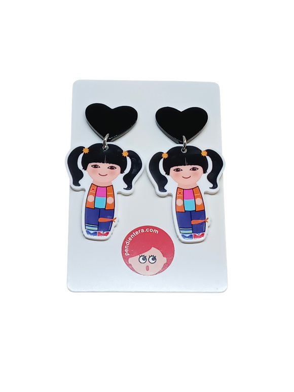 Pendientes Kokeshi Punky Brewster