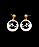 Pendientes argollas canarias blancas