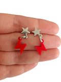 Pendientes Rayo rojo