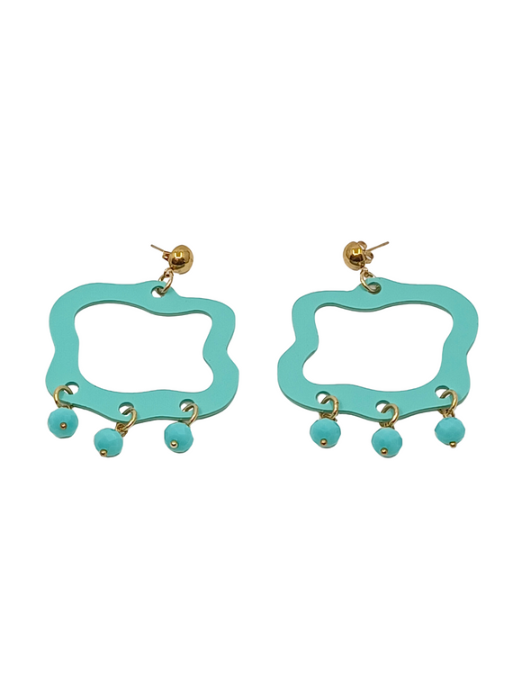 Pendientes Ondas turquesas