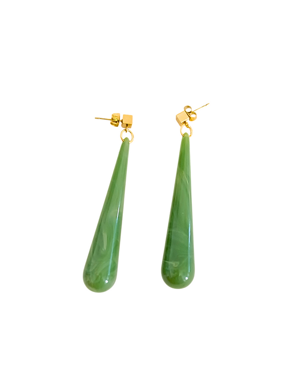 Pendientes Lágrimas estilo retro verde